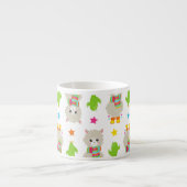 ラマス、アルパカス、サボテン、あなたの名前のパターン エスプレッソカップ (正面)