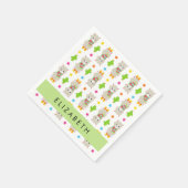 ラマス、アルパカス、サボテン、あなたの名前のパターン スタンダードカクテルナプキン (角)