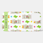 ラマス、アルパカス、サボテン、あなたの名前のパターン Case-Mate iPhoneケース (裏面 (横))