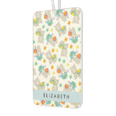 ラマス、アルパカ、花、あなたの名前のパターン カーエアーフレッシュナー (左)