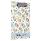 ラマス、アルパカ、花、あなたの名前のパターン クリップボード (右)