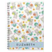 ラマス、アルパカ、花、あなたの名前のパターン ノートブック (正面)