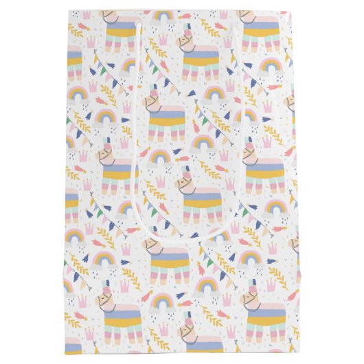 ラマス&レインボウズFiestaバースデーパーティーありがとう ミディアムペーパーバッグ (裏面)