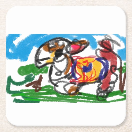 ラマセット スクエアペーパーコースター (正面)