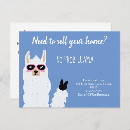 ラマセラーカード実在多くの不動産マーケティング販売 ポストカード (正面/裏面)