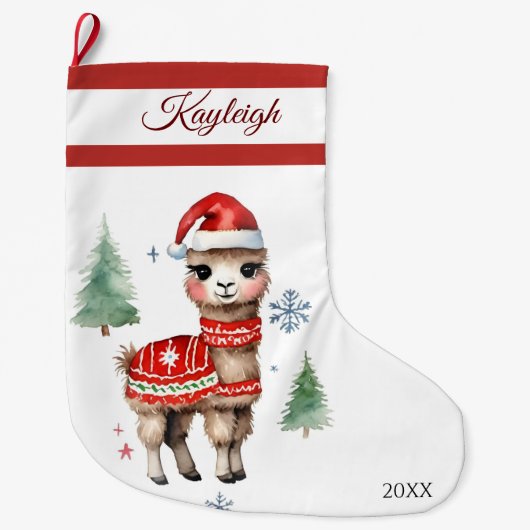 ラマセーターラージクリスマスストッキング ラージクリスマスストッキング (正面)