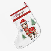 ラマセーターラージクリスマスストッキング ラージクリスマスストッキング (裏面 (吊り時))