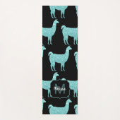 ラマターコイズグリッタースパークルスパターンモノグラム ヨガマット (正面)