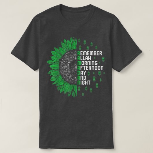 ラマダンのイスラム教の日の夜祈のアラビア語イスラム教イスラ Tシャツ (デザイン正面)