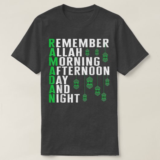 ラマダンのイスラム教の日の夜祈のアラビア語イスラム教イスラ Tシャツ (デザイン正面)