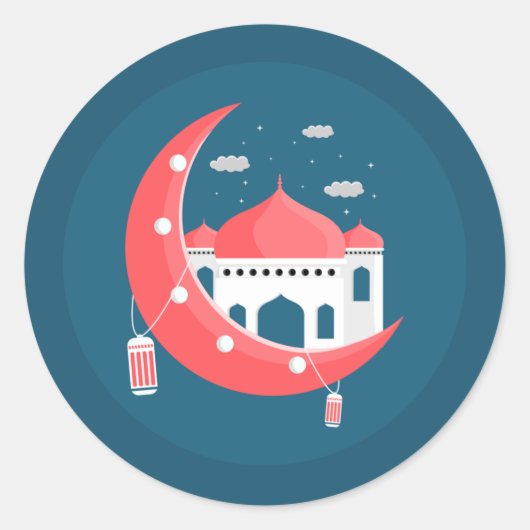 ラマダンカレムイエレガントスラムクレセントデザイン ラウンドシール (正面)