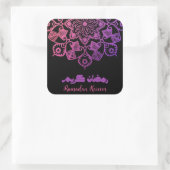 ラマダンカレムイスラム動機ピンクとブラック スクエアシール (バッグ)