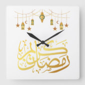 ラマダンカレムイスラム壁時計 スクエア壁時計 (正面)