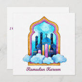 ラマダンカレムウォーターカラームスリムモスク シーズンカード (正面/裏面)