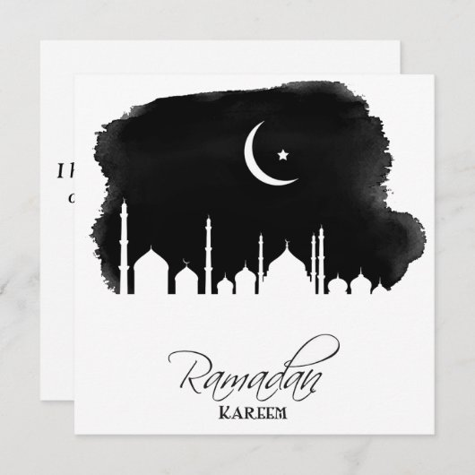 ラマダンカレムウォーターカラーモスク シーズンカード (正面/裏面)