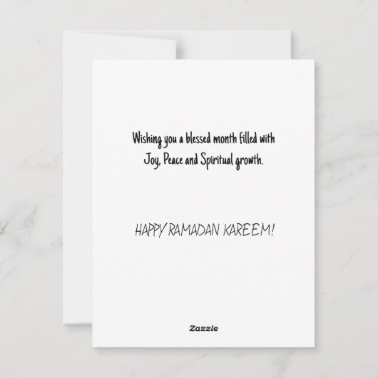 ラマダンカレムウォーターカラーモデナムナワラグリーティング シーズンカード (裏面)