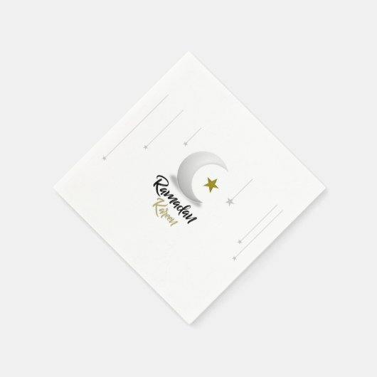 ラマダンカレムクレセントデザイン – イスラムムムバラク スタンダードカクテルナプキン (角)
