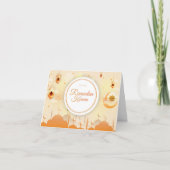 ラマダンカレムクレセントモスクオレンジ金ゴールドホリデー カード (正面)