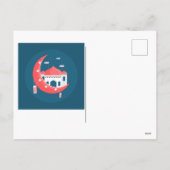 ラマダンカレムクレセントランタンムバラクイスラム シーズンポストカード (裏面)