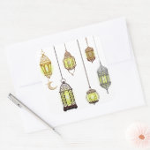 ラマダンカレムクレセントランタンムバラクイスラム スクエアシール (封筒)