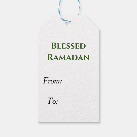 ラマダンカレムタイポグラフィイスラムクレセント文字 ギフトタグ (裏面)