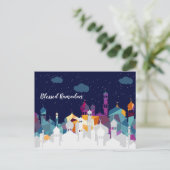 ラマダンカレムタイポグラフィイスラムクレセント文字 シーズンポストカード (スタンド正面)