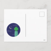 ラマダンカレムタイポグラフィイスラムクレセント文字 シーズンポストカード (裏面)