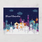 ラマダンカレムタイポグラフィイスラムクレセント文字 シーズンポストカード (正面)