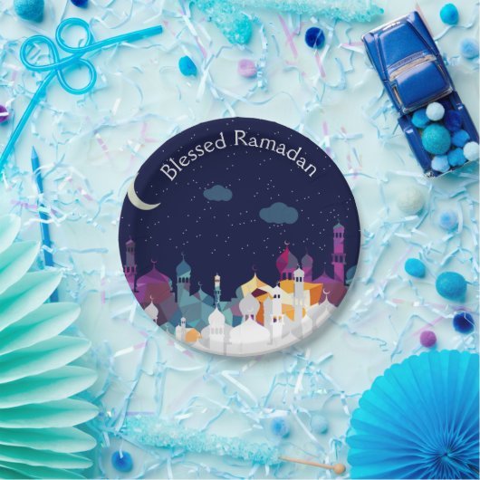 ラマダンカレムタイポグラフィイスラムクレセント文字 ペーパープレート (パーティー)