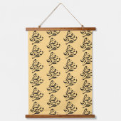 ラマダンカレムタイポグラフィパターエレガントン・イスラム 吊り下げ型タペストリー (正面)