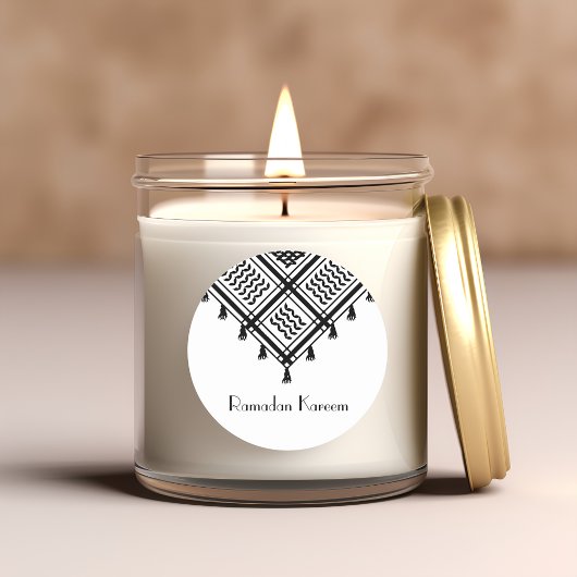 ラマダンカレムパレスティナKuffeyehステッカー ラウンドシール