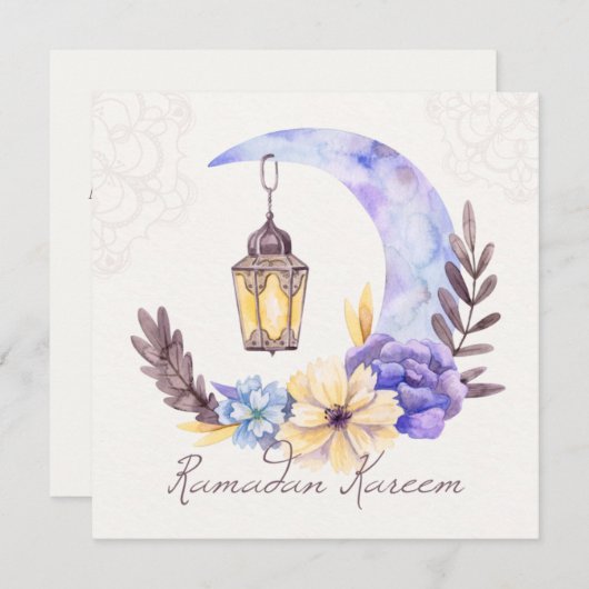 ラマダンカレムムバラクウォーターカラークレストフローラ シーズンカード (正面/裏面)