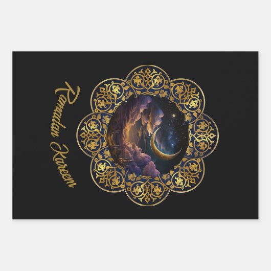 ラマダンカレムムバラク2024 EIDムバラク ラッピングペーパーシート (正面)