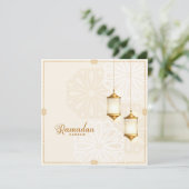 ラマダンカレムムムバラクゴールデンイスラム提灯 シーズンカード (スタンド正面)