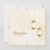 ラマダンカレムムムバラクゴールデンイスラム提灯 シーズンカード (正面)