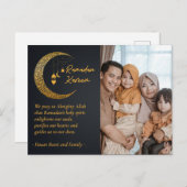 ラマダンカレムンパーソナライズされたムフォト文字 シーズンポストカード (正面/裏面)