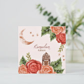 ラマダンカレム水彩フローラクレセントランタン シーズンカード (スタンド正面)