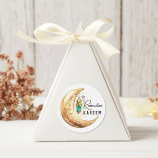 ラマダンカレム水彩三日月 ラウンドシール