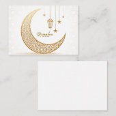 ラマダンカレム金ゴールドクレセント ノートカード (正面/裏面)