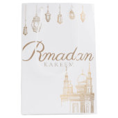 ラマダンカレームテーマ抱き枕お祝い ミディアムペーパーバッグ (正面)