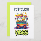 ラマダンビベス | アラビア通りフードカート白熱［赤熱］光を放つ 招待状 (正面/裏面)