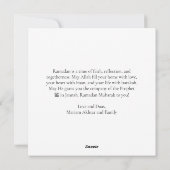 ラマダンムバラクエレガント金ゴールド書道ドゥア シーズンカード (裏面)