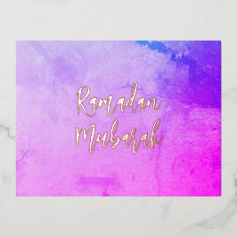 ラマダンムバラクラマダンカレムかわいらしバラ金ゴールド 箔シーズンポストカード