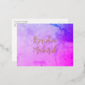 ラマダンムバラクラマダンカレムかわいらしバラ金ゴールド 箔シーズンポストカード (正面/裏面)