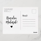 ラマダンムバラクラマダンカレムピンク金ゴールド 箔シーズンポストカード (裏面)