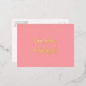 ラマダンムバラクラマダンカレムピンク金ゴールド 箔シーズンポストカード (正面/裏面)