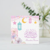 ラマダンムバラク三日月イスラム提灯フローラ シーズンカード (スタンド正面)