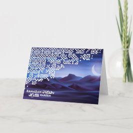 ラマダンムバラク三日月魔法の砂漠の夜の青 シーズンカード