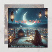 ラマダンムバラク聖時の静けさと祈りの言葉 シーズンカード (正面/裏面)