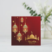 ラマダンムバラク金ゴールドモスクイスラムランタンレッド シーズンカード (スタンド正面)